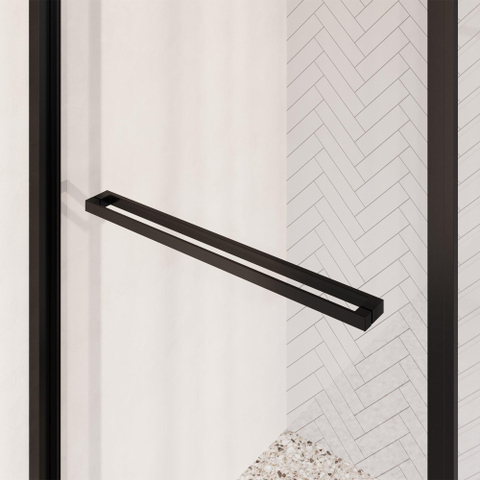 BRAUER Luminis Cabine de douche - 90x90x200 - 2 parties pivotant vers l’intérieur - verre transparent - réversible - incl. revêtement en verre - PVD gunmetal brossé SW1580991
