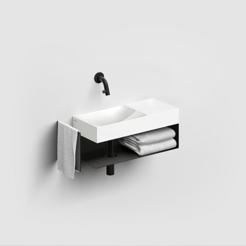 Clou Vale céramique lave-mains 45x19x7cm pré-percé trou de robinet à droite Blanc mat SW451461