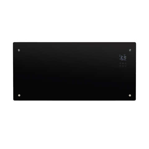 Eurom Alutherm Panneau infrarouge - 92.8x44cm - IP24 - 2000watt - wifi - sol/mural - horizontal - métal/verre noir mat SW999851