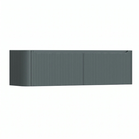 H&R Badmeubelen Juice Wastafelonderkast - 160x45x40cm - linkerhoek afgerond - 3D-front - 2 lades - geïntegreerde greep - petrol mat SW1260322