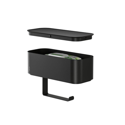 Tiger 2-Store Toiletrolhouder met opbergbakje Zwart SW916679