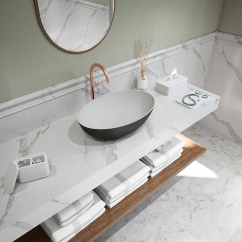 Ideavit Solidthin waskom - 50x50x14.5cm - Solid surface - Ovaal - Mat Zwart SW857491