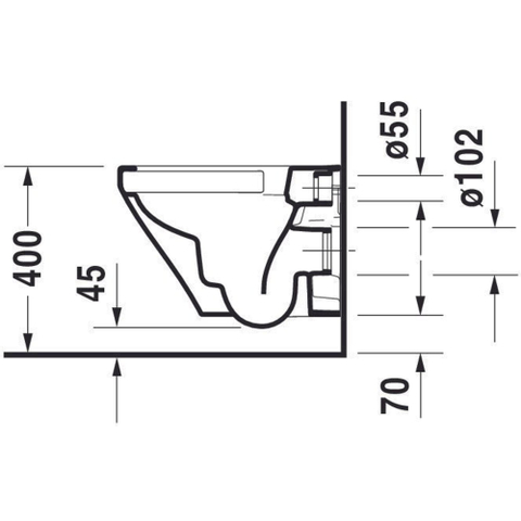 Duravit Durastyle Wandcloset - compact - 48cm - rimless - diepspoel - wit SW104234