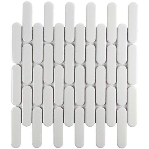 The Mosaic Factory Sevilla mozaïektegel - 30x30cm - wandtegel - Ovaal - Porselein White Glans SW716259