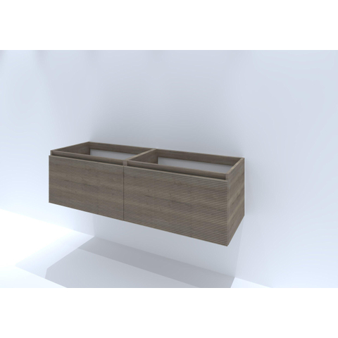 H&R Badmeubelen Matrix Wastafelonderkast - 140x44.8x40cm - 3D-front - 2 lades - greeploos met greeplijst - charleston SW757341