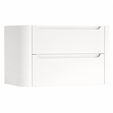 H&R Badmeubelen Juice Meuble sous lavabo - 100x45x50cm - angles arrondis - 2 tiroirs - poignée intégrée - Blanc mat SW1489112