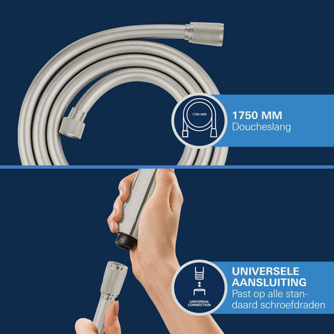 Grohe Silverflex Doucheslang - 175cm - glad - Supersteel (RVS) SW73272