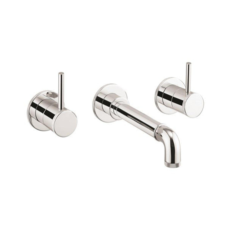 Crosswater MPRO INDUSTRIAL Wastafelkraan - inbouw - 3 gats - zonder waste uitloop - 20cm - hoogglans chroom SW451394