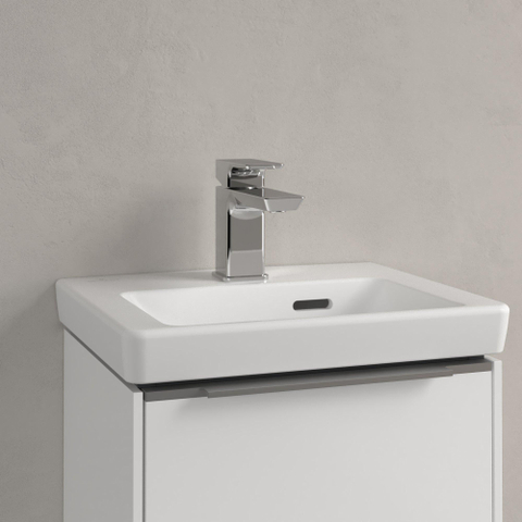 Villeroy & Boch Subway 3.0 fontein - 37x305cm - 1 kraangat - met overloop CeramicPlus - Stone White (mat wit) SW641540