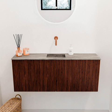 Mondiaz JOYA-DLUX 100cm toiletmeubel - kleur Ruby - Wastafel FAYE positie Midden Zonder kraangat kleur Oza. SW1425525