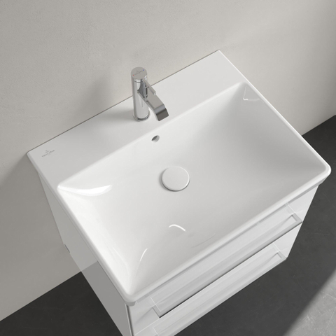 Villeroy & Boch Avento meubelwastafel - 60x47cm - 1 kraangat - met overloop - White Alpine (glans wit) SW59863