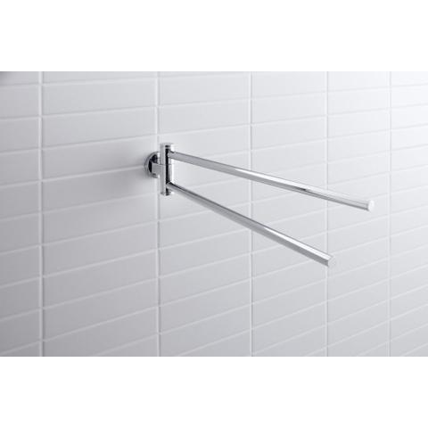 Duravit D-code 2 lids handdoekhouder - 44.5cm - hoogglans chroom GA49408