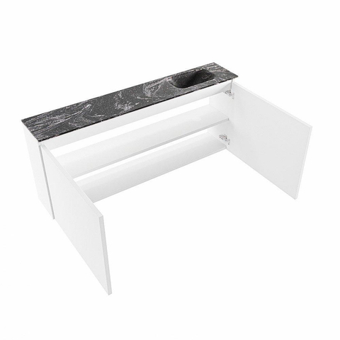 MONDIAZ TURE-DLUX meuble WC 120 cm Talc. EDEN lavabo Lava position à droite. Sans trou de robinet. SW1103614