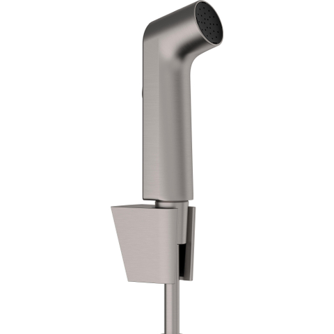 Hansgrohe Bidet - handdouche - 1jet - ecosmart - met Porter S douchehouder en doucheslang - 125 cm - geborsteld zwart chroom SW1172937