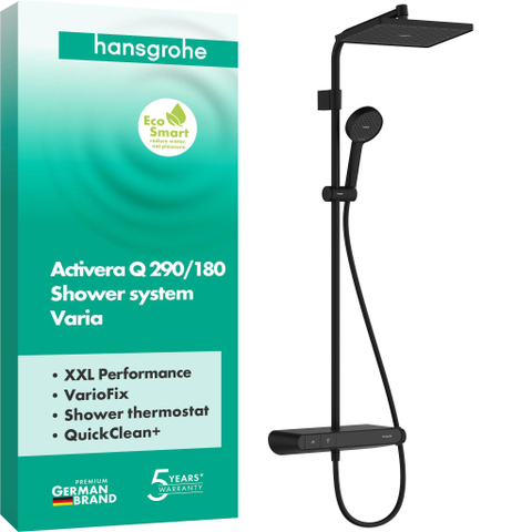Hansgrohe Activera Q doucheset - 29cm - thermostatisch - mat zwart SW1566642