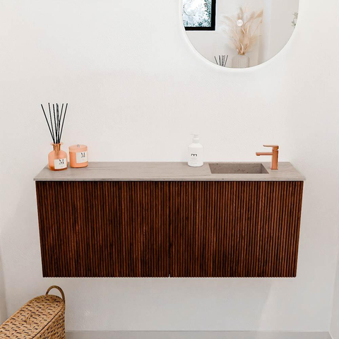 Mondiaz JOYA-DLUX 100cm toiletmeubel - kleur Ruby - Wastafel FAYE positie Rechts 1 kraangat kleur Saba. SW1425606