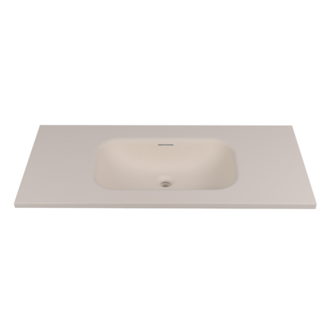 Saniclass Torino Vasque de meuble - 100.5x46x17.5cm - solid surface - Saniclass Torino lavabo plan - 80.5x46x17.5cm - solid surface - 1 vasque - sans trou de robinetterie - blanc cassé SW1471857
