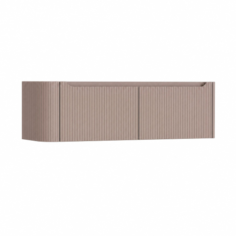 H&R Badmeubelen Juice Wastafelonderkast - 140x45x40cm - linkerhoek afgerond - 3D-front - 2 lades - geïntegreerde greep - strawberry SW1260226