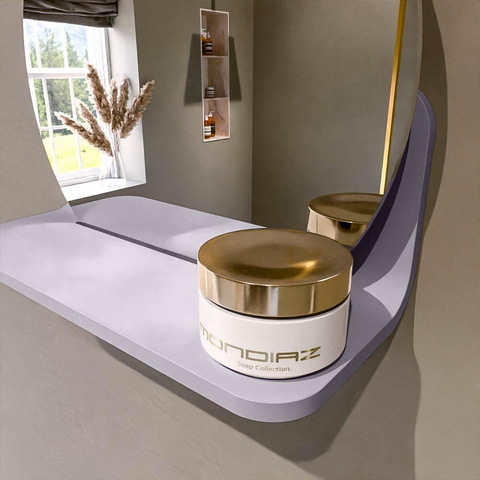 Mondiaz SPOT miroir – Ø 30 cm – avec tablette – Cale (gris clair) SW1235492