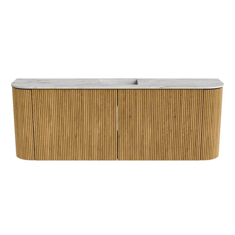 Mondiaz JOYA-DLUX 113.2cm toiletmeubel - ronding links en rechts kleur Oak - Wastafel FAYE positie Midden 1 kraangat kleur Glace. SW1422020
