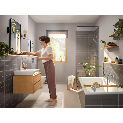 Hansgrohe Rebris e 1-gats wastafelkraan - 210 met draaibare uitloop - met waste - hoogglans chroom SW796350