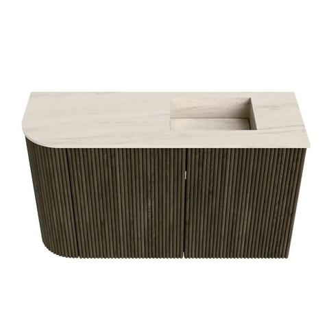Mondiaz JOYA-DLUX 71.6cm toiletmeubel - ronding links kleur Shadow - Wastafel FAYE positie Rechts 1 kraangat kleur Meli. SW1424910
