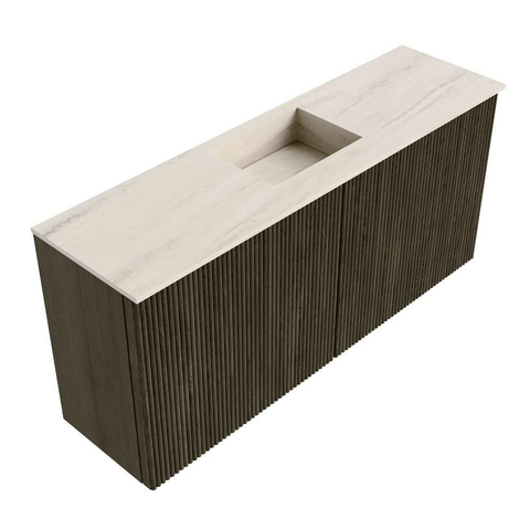 Mondiaz JOYA-DLUX 90cm toiletmeubel - kleur Shadow - Wastafel FAYE positie Midden Zonder kraangat kleur Meli. SW1424896