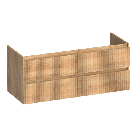 BRAUER Joy Wavy meuble sous-lavabo 120 4 tiroirs softclose - sans poignées - 2 découpes pour siphon - Forest Tan SW1201413