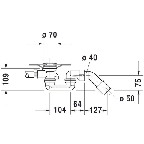 Duravit D-code Badwaste - met kabellengte - 53 cm - hoogglans chroom 0315156