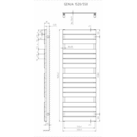 Plieger Genua radiateur design horizontal 1520x550mm 800W blanc 7253308