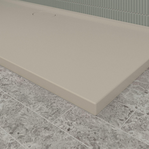 Villeroy & Boch Ecora douchebak - 180x80x3.5cm - afvoer lange zijde - almond (beige) SW1558886