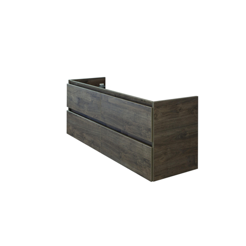 H&R Badmeubelen Infinity Wastafelonderkast - 140x44.8x55cm - 4 lades - greeploos - espresso SW530014