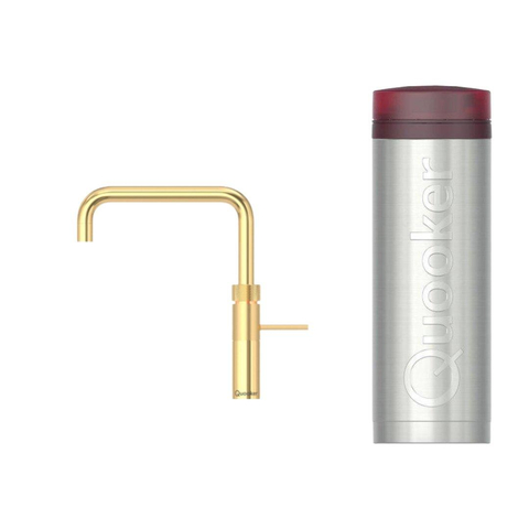Quooker BE Fusion Square kokendwaterkraan - draaibare uitloop - PRO3 reservoir - Warm / kokend water - Verguld glans SW795618