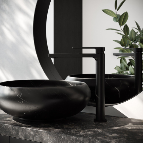 Hotbath Gal Verhoogde wastafelmengkraan - zonder waste - PVD - geborsteld gunmetal (antraciet) SW656107