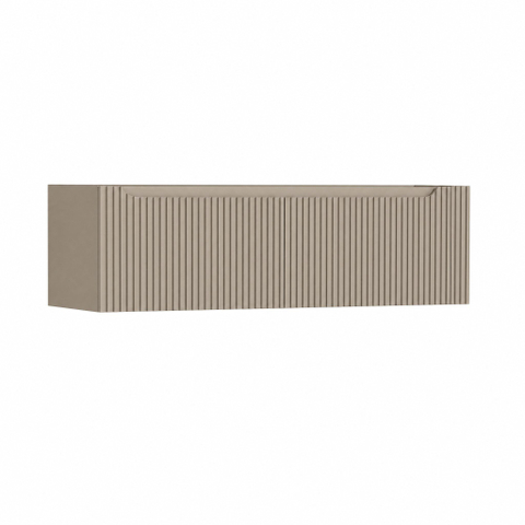 H&R Badmeubelen Juice Wastafelonderkast - 140x45x40cm - rechterhoek afgerond - 3D-front - 2 lades - geïntegreerde greep - olive SW1260138