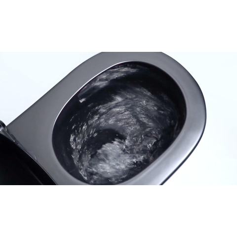 QeramiQ Dely Swirl WC suspendu – sans bride – profondeur 53 cm – avec abattant softclose 35 mm – noir mat SW1026260