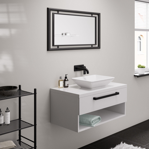 Hansgrohe Vernis Shape 1 greeps wastafelkraan - inbouw - voor wandmontage - voorsprong 20 - 7 cm - mat zwart SW651488