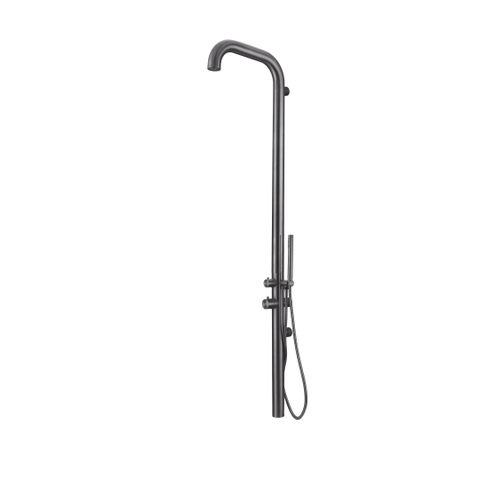 Fortifura Outdoor Original Buitendouche - RVS - 316 - handdouche - wandmodel - PVD - geborsteld gunmetal (antraciet) SW996255