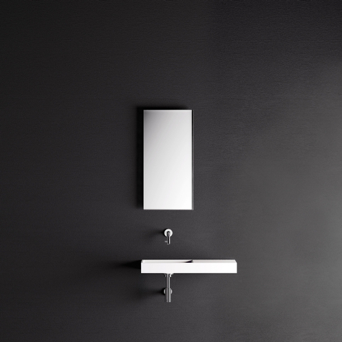 Clou Mini Wash Me lavabo lave-mains 56x19cm droit sans bonde Aluite Blanc mat SW9323