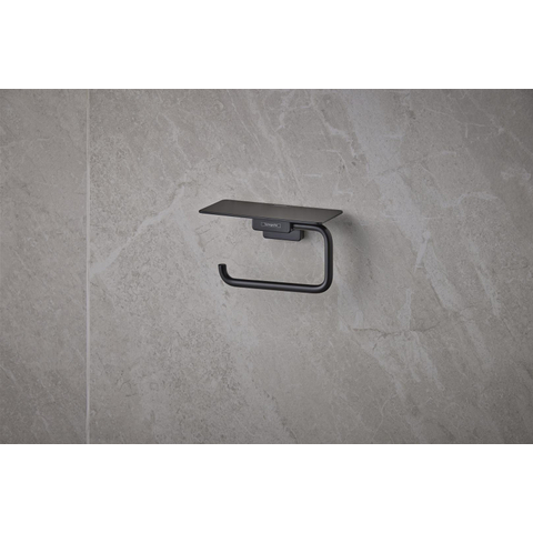 Hansgrohe AddStoris Q closetrolhouder - met planchet - mat zwart SW651131