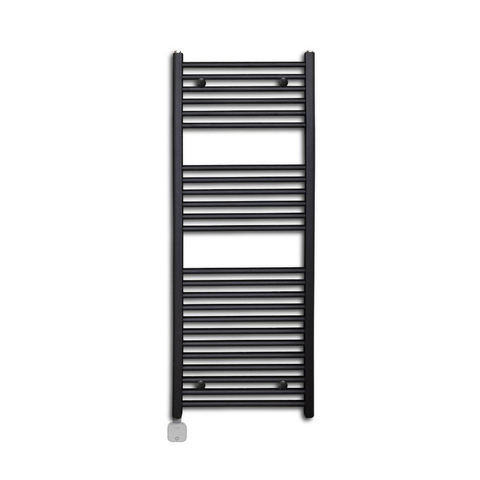 Sanicare Lumara Elektrische Radiator - 120x50cm - 750W - zilvere thermostaat - linksonder - wifi - aluminium - mat zwart SW1581497