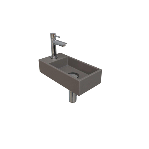 Ink Versus fonteinset – 36x18x9 cm – quartz grijs – kraangat links – chromen kraan SW157990