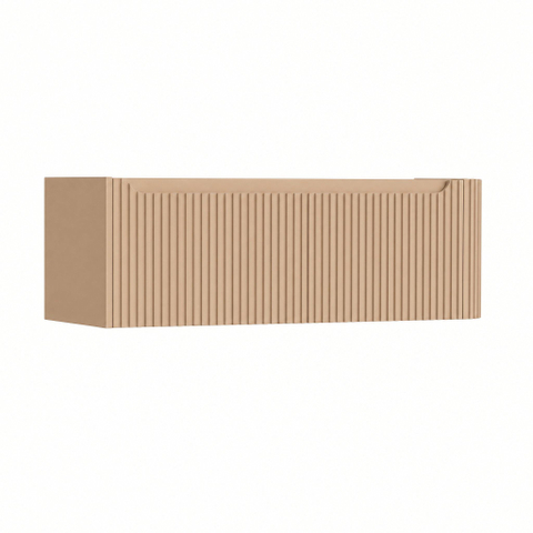 H&R Badmeubelen Juice Wastafelonderkast - 120x45x40cm - rechterhoek afgerond - 3D-front - 1 lade - geïntegreerde greep - peach SW1259867