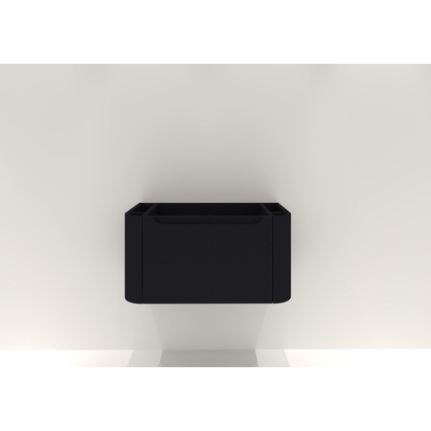 H&R badmeubelen Juice Meuble sous vasque - 80x45x40cm - angles arrondis - 1 tiroir - poignée intégrée - anthracite mat SW867543