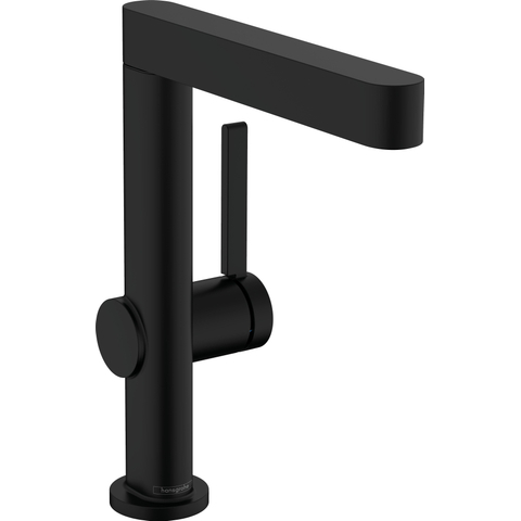 Hansgrohe Finoris 1 greeps wastafelkraan - 230 draaibare uitloop - met afvoerplug - mat zwart SW651024