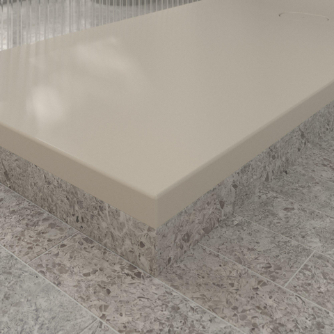 Villeroy & Boch Ecora douchebak - 170x80x4.5cm - afvoer korte zijde - almond (beige) SW1559011