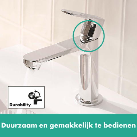Hansgrohe Rebris s 1 greeps wastafelkraan - 110 met trekwaste - hoogglans chroom SW796327