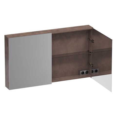 BRAUER Impress spiegelkast – 119x70x15 cm – 2 deuren, dubbelzijdige spiegeldeuren – Erosion SW720956