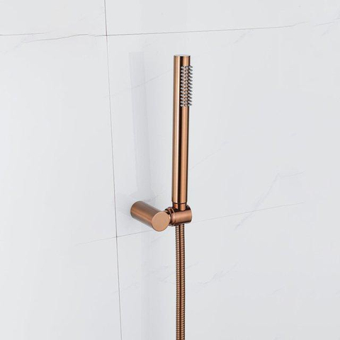 Fortifura Calvi Robinet de baignoire - avec ensemble de douche - douchette à main - flexible de douche en métal - cuivre brossé PVD SW1243263