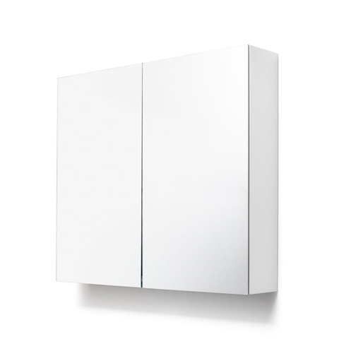 Saniclass Dual Spiegelkast - 80x70x15cm - 2 links- rechtsdraaiende spiegeldeur - MDF - mat wit SW242124